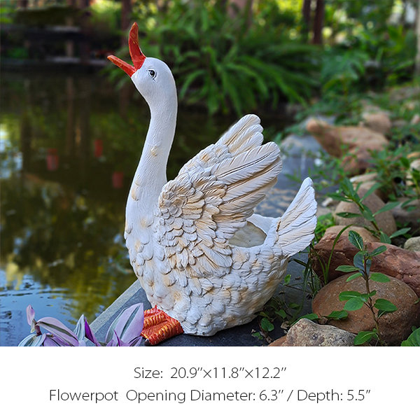 Cute Duck Flower Pot - Decor - Resin - 3 Sizes - ApolloBox