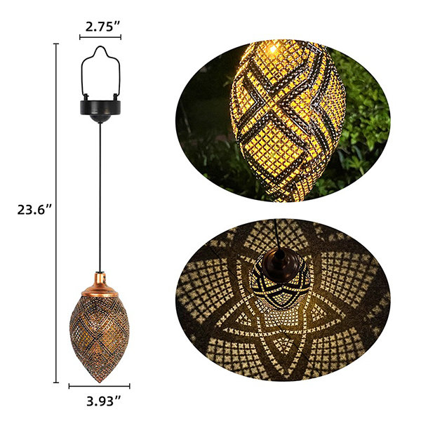 Solar Powered Water Drop Shaped Lamp - Iron - Outdoor Elegance