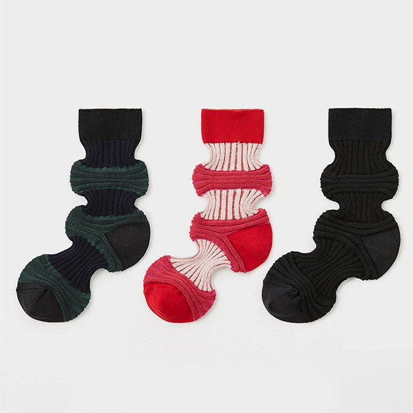 Color-Blocked Lantern Socks - Contemporary Stripe Design - Pure Cotton  Comfort - ApolloBox