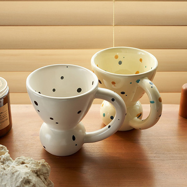 1pc Porcelain Mug, Modern Color Block Work Office Mug For Daily