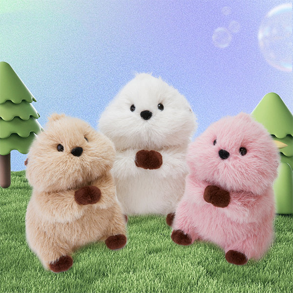 Otter Hug Toy - Light Coffee - White - Pink - Perfect Cuddle Companion