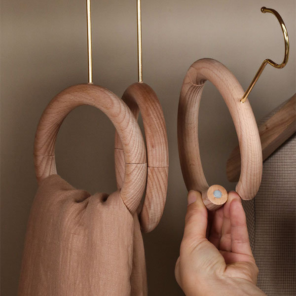 Circular Scarf Hanger Beech Wood Wabi Sabi Discover