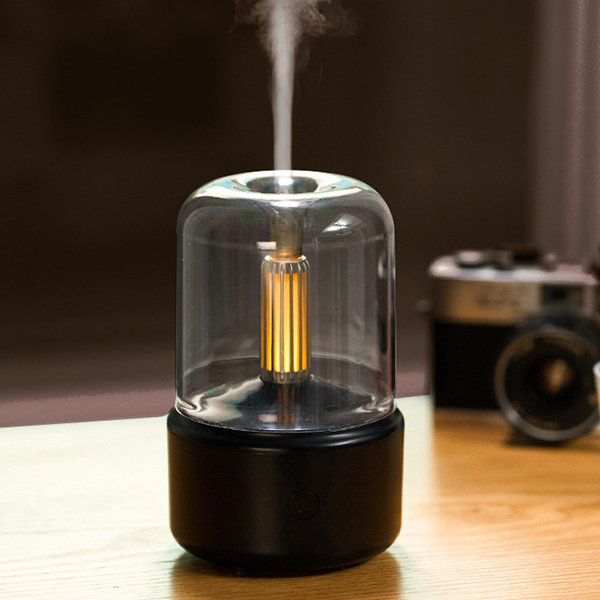 LED Humidifier - Essential Oil Diffuser - Black - White from Apollo Box