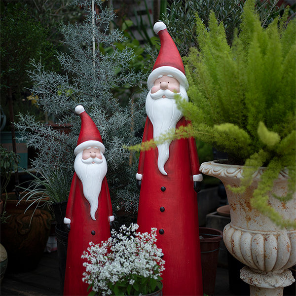 Santa Claus Sculpture Ornament - Magnesium Oxide - Festive Garden Decor