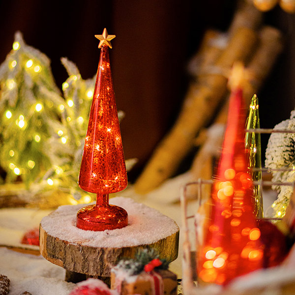 Mini LED Lights Christmas Tree Decorations - Glass - Wood - Plastics -  ApolloBox
