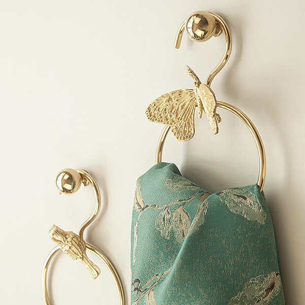 Vintage Brass Clothes Hook - Bird - Butterfly - Timeless Beauty - ApolloBox