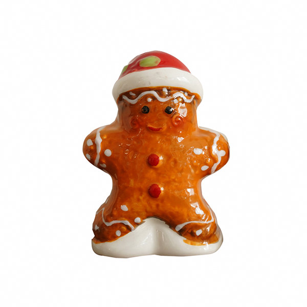 Hand-Painted Gingerbread Man Seasoning Bottle Ornament - 2 Pcs