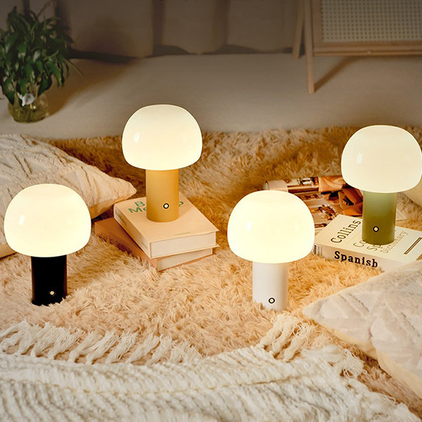 Mushroom Table Lamp - Black - Yellow - Green - White - For Ambient Lighting  - ApolloBox