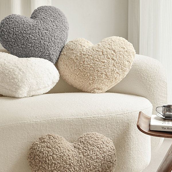 White heart shaped clearance pillow