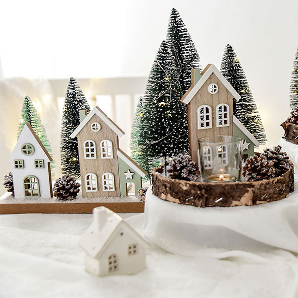 Handcrafted Winter Wonderland Set - Eco-Friendly Wooden Play Trees