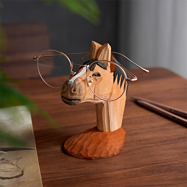 Handcrafted Horse Eyeglass Holder - Wood - Stable and Functional - ApolloBox
