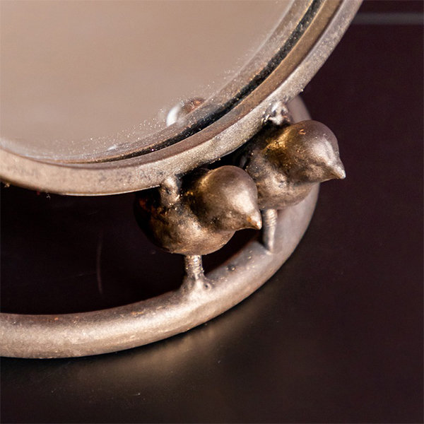 Elegant Bird Vanity Mirror - Luxe Vintage Design - Crystal-Clear Reflection  - ApolloBox