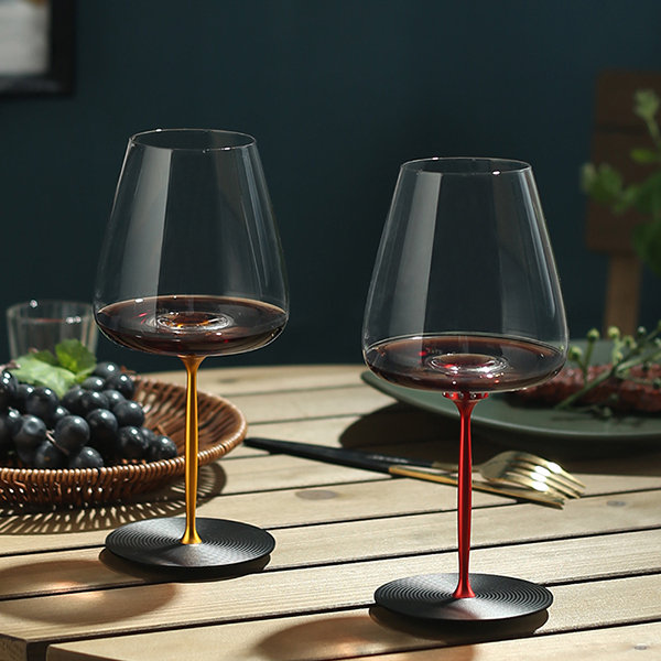 Wine Glasses Crystal Red Wine Glasses Elegant Champagne Glasses  Enamels Floral Decorative Goblets(Green /2 set(gift box)): Wine Glasses