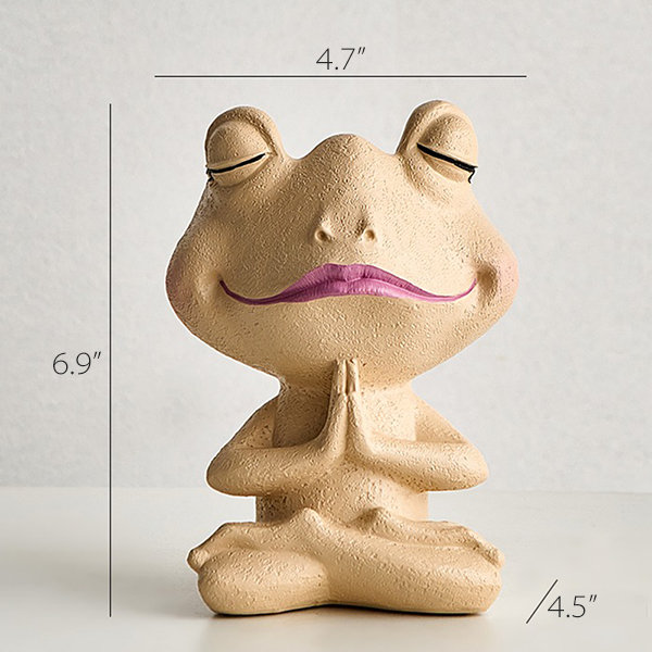 Whimsical Frog Planter - Resin - Khaki - Brown - White - Durable  Craftsmanship - ApolloBox