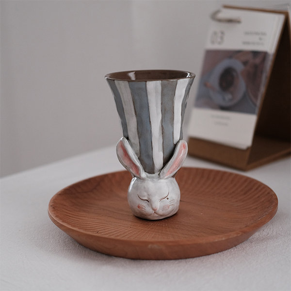 Cute Bunny Mug - Glass - White - Gray - 3 Colors from Apollo Box