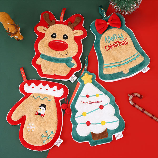 Christmas-Themed Hanging Hand Towel - Santa - Snowman - Convenient Hanging  Loops - ApolloBox