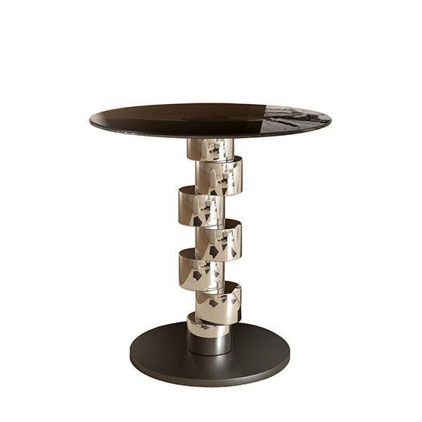 Minimalist Circular Side Table - 304 Stainless Steel - Polished Metallic  Accents from 1ST Missing Piece