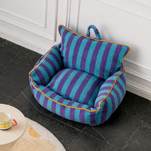 Striped Pet Sofa - Pink - Black - Blue - Vibrant Design from Apollo Box