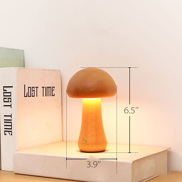 Mushroom Lamp - Beech Wood - Plug In - 3 Styles from Apollo Box