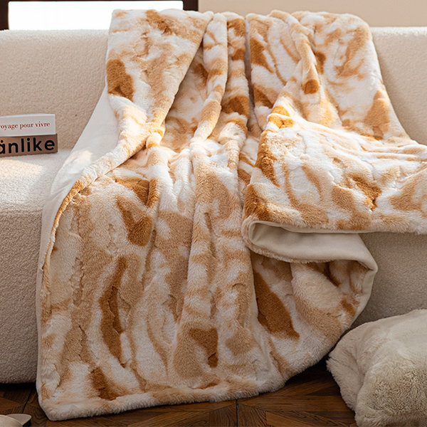 Luxurious Winter-Thick Blanket - Pink - Orange - Blue - White - Elegant  Layering - ApolloBox