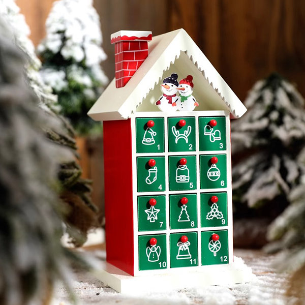 Christmas Wood Advent Calendar - Snow House - Santa - Countdown to Christmas  - ApolloBox