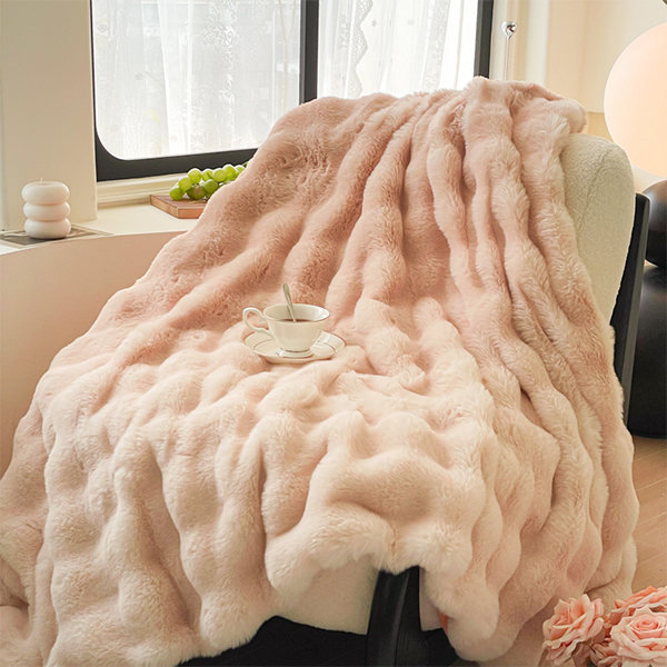 Luxurious Winter-Thick Blanket - Pink - Orange - Blue - White - Elegant  Layering - ApolloBox
