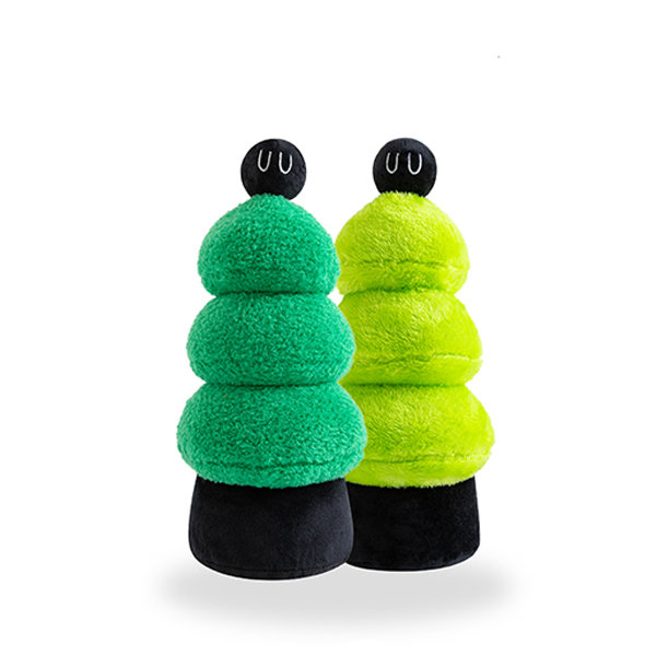 Pet Squeaky Entertainment Toy - Green - Yellow - Plush Tree Delight -  ApolloBox