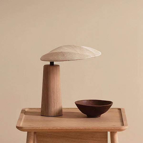 Retro Japanese-Style Table Lamp - Wood - Cloth - Illuminate In Simplicity And Elegance