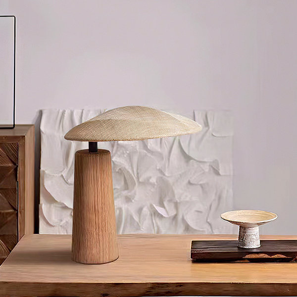 Retro Japanese-Style Table Lamp - Wood - Cloth - Illuminate In Simplicity And Elegance