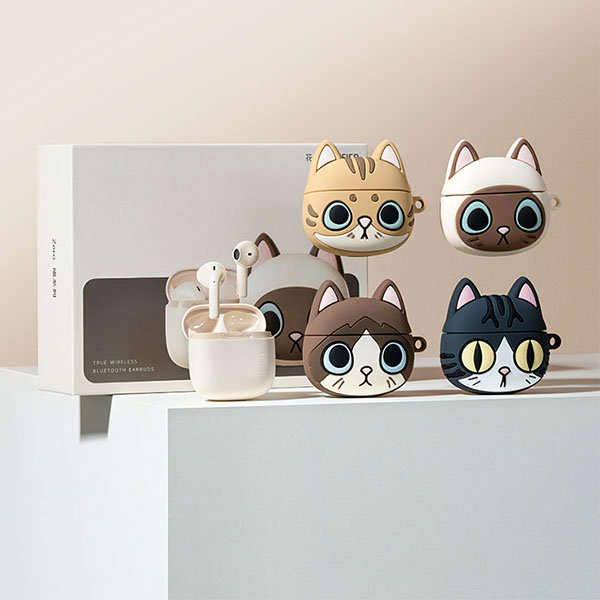Cat-Themed Wireless Bluetooth Earbuds - Siamese Cat - Ragdoll Cat - High-Quality Sound Output