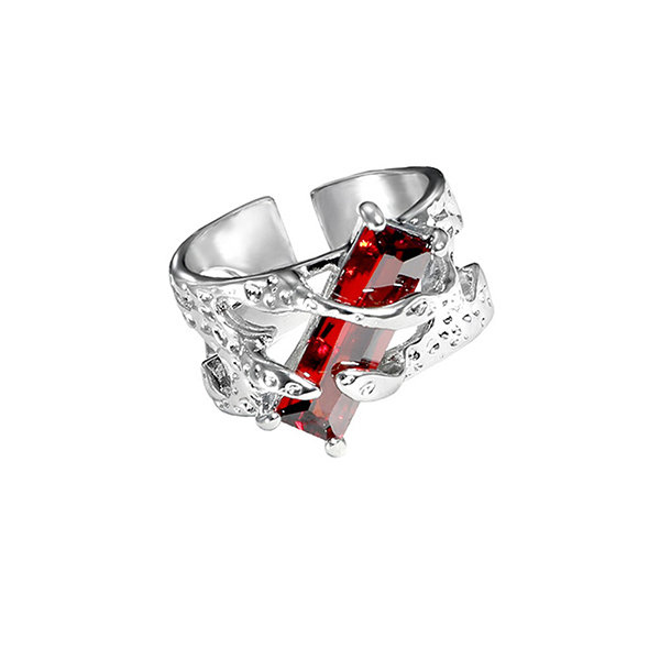 Punk 316 Stainless Steel Men Hip Hop Ring Black/Red Stone Ring Rock Fashion  Male Jewelry Size 7-14 | Wish
