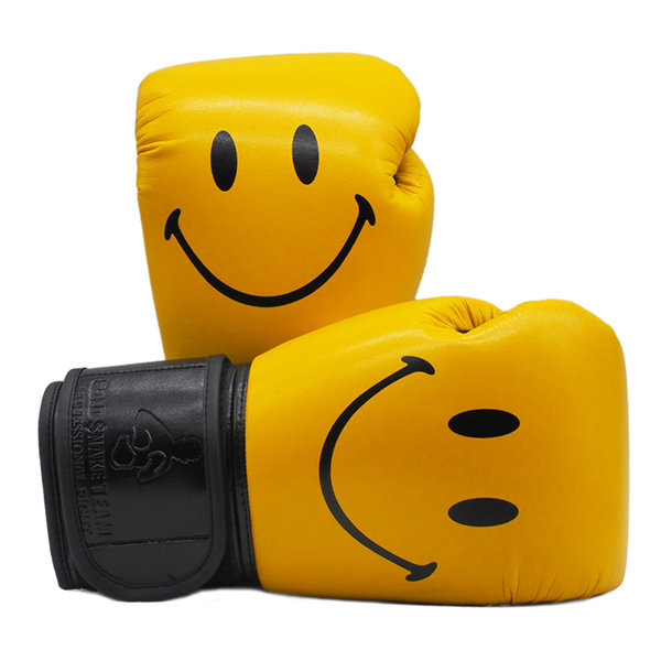 Smiley Face Boxing Gloves - Yellow - Orange - Gray - Punch with Positivity