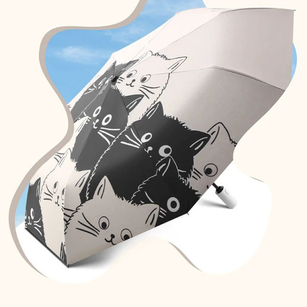 Cat UV Protection Portable Umbrella - Adorable Cat Design - Full UV  Shielding from Apollo Box