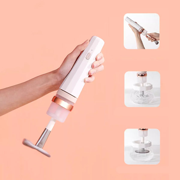Electric Makeup Brush Cleaning Machine - Cylinder Shape - Sonic Vibration -  ApolloBox