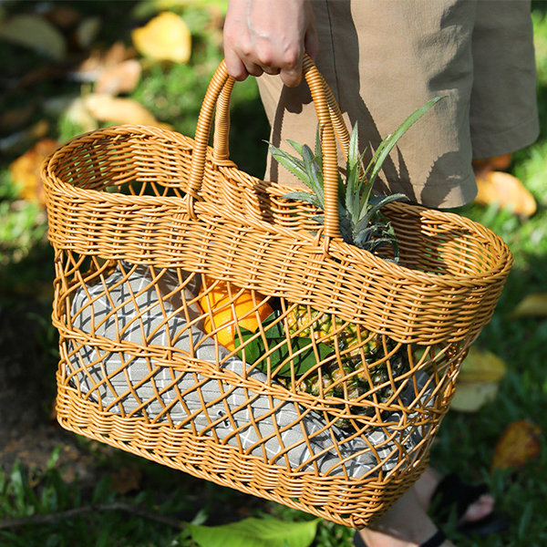 Multifunctional Trolley Picnic Basket - Wickerwork - ApolloBox