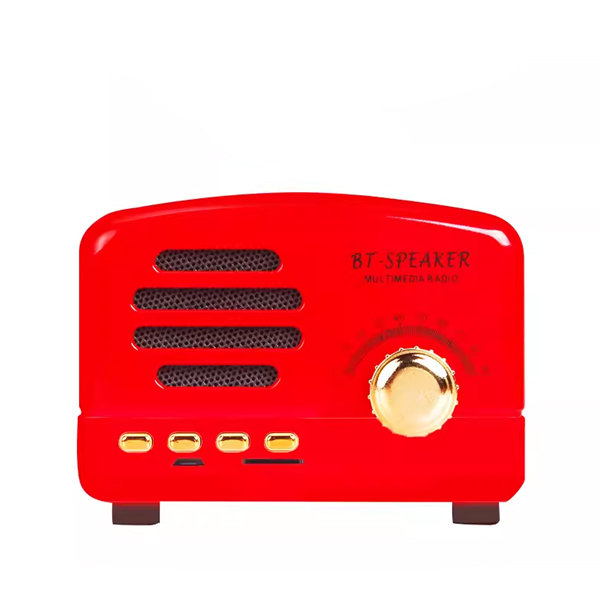 Red Radioretro Bluetooth Radio Speaker - Wireless Hifi Stereo