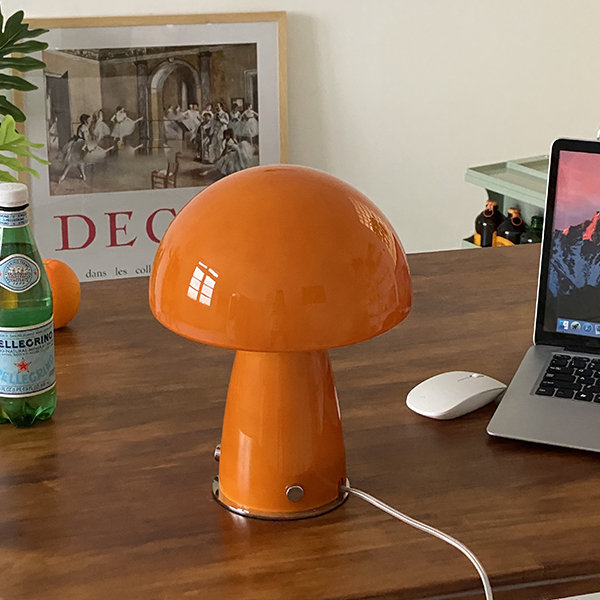 Mushroom Table Lamp - Orange - White - Add a Sprinkle of Enchantment from  Apollo Box