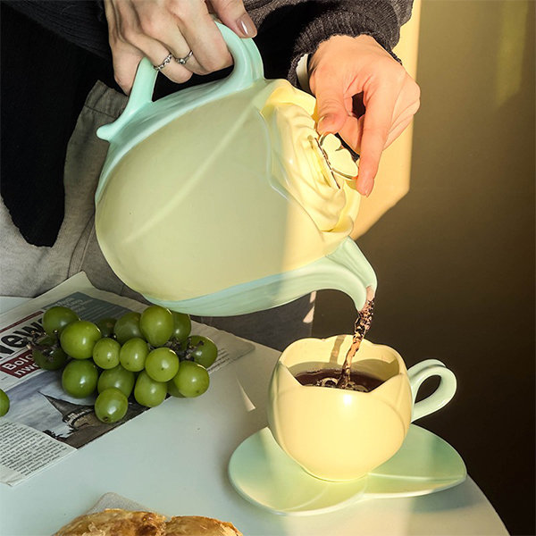 Mushroom Tea Set - Ceramic - Cup - Teapot - 4 Patterns - ApolloBox