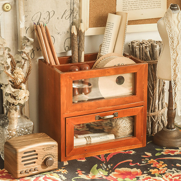 Vintage Desktop Organizer Cabinet - Timeless Elegance For Your Space