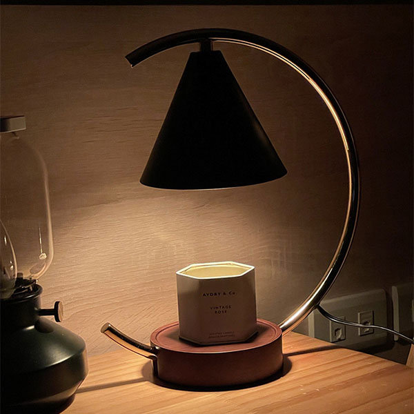 Miumaeov Candle Warmer Lamp Iron and Marble Candle Wax Melting Lamp  Adjustable Brightness Lamp 110v