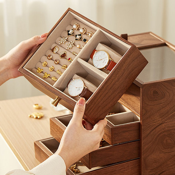 COHEALI Box Badge Storage Box Drawer Jewelry Organizer Transparent