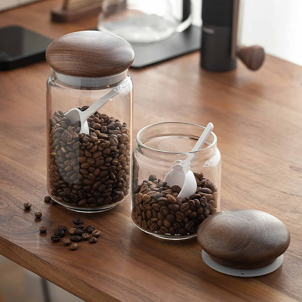 Glass Jar with Wood Lid - Easily See Its Contents - ApolloBox