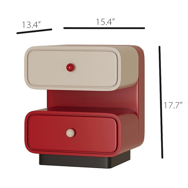 Rounded Cube Nightstand - Retro Chic - Bold And Bright