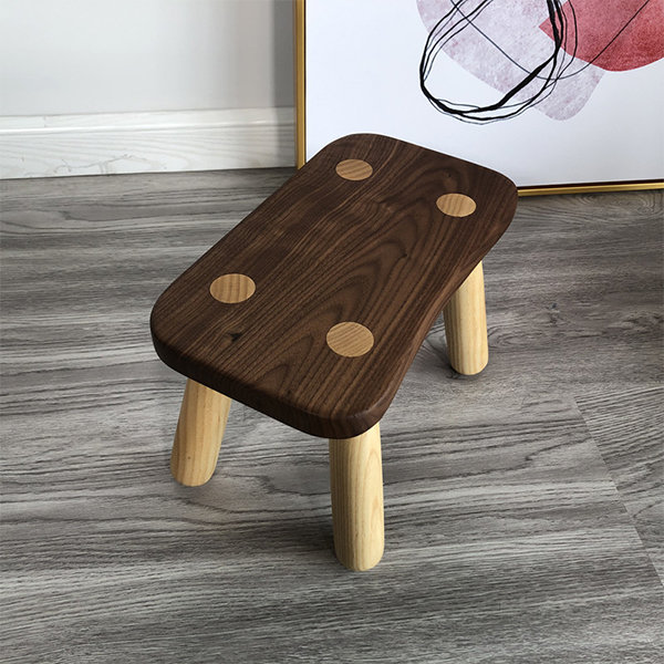Peanut-Shaped Wooden Ottoman - Whimsical Seating - Nature-Inspired Design