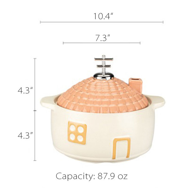 Charming House-Themed Casserole Dish - Pink - Green - Homestyle