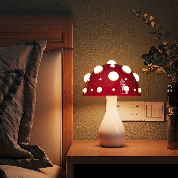 Mushroom Lamp MADE TO ORDER Mushroom Orange Mushroom Lamp Fungi Light Fairy  Decor Nature Decor 