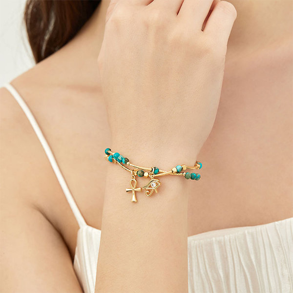 Egyptian Turquoise Bracelet - Timeless beauty - Vibrant stones