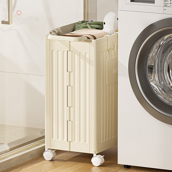 Foldable Laundry Basket with Wheels - Space-Saving - Portable