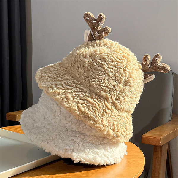 Antler Warm Fisherman's Hat - Face-Flattering - Sweet and Adorable