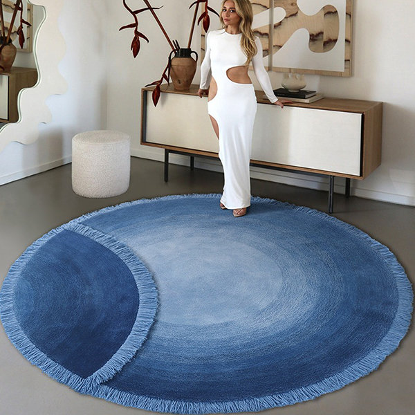 Handwoven Round Color Gradient Rug - Delicately Soft - Artistic Touch from  Apollo Box